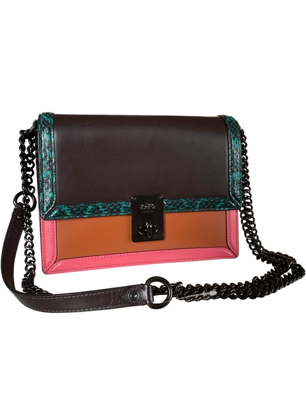 Coach 1941 Hutton Colorblock snakeskin crossbody MSRP $425
